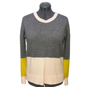 Boden Lowick Sweater Size XS Colorblock Oversize Cashmere Blend Pink Grey Yellow